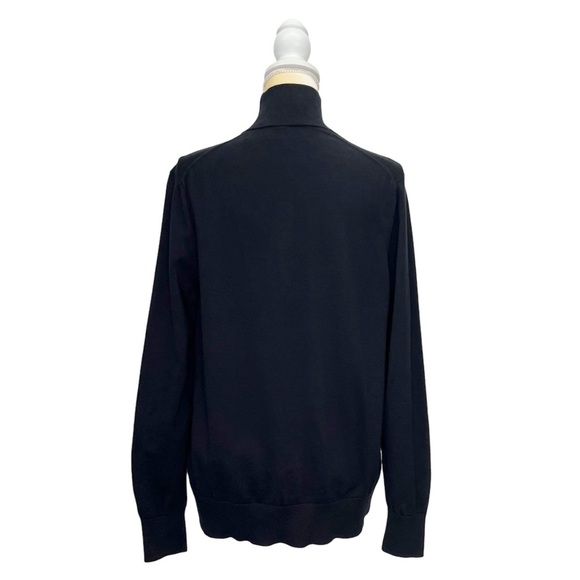 Brooks Brothers Mock Neck Quarter Zip Black Cotton Sweater Size Medium - Picture 4 of 9